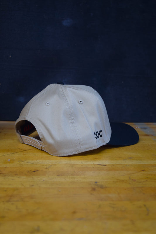 JetBoyCo Script Hat – Vintage Snapback w/ Checker Side Hit
