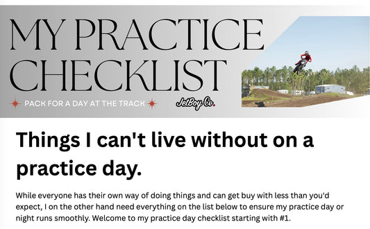 Motocross Practice Day Checklist