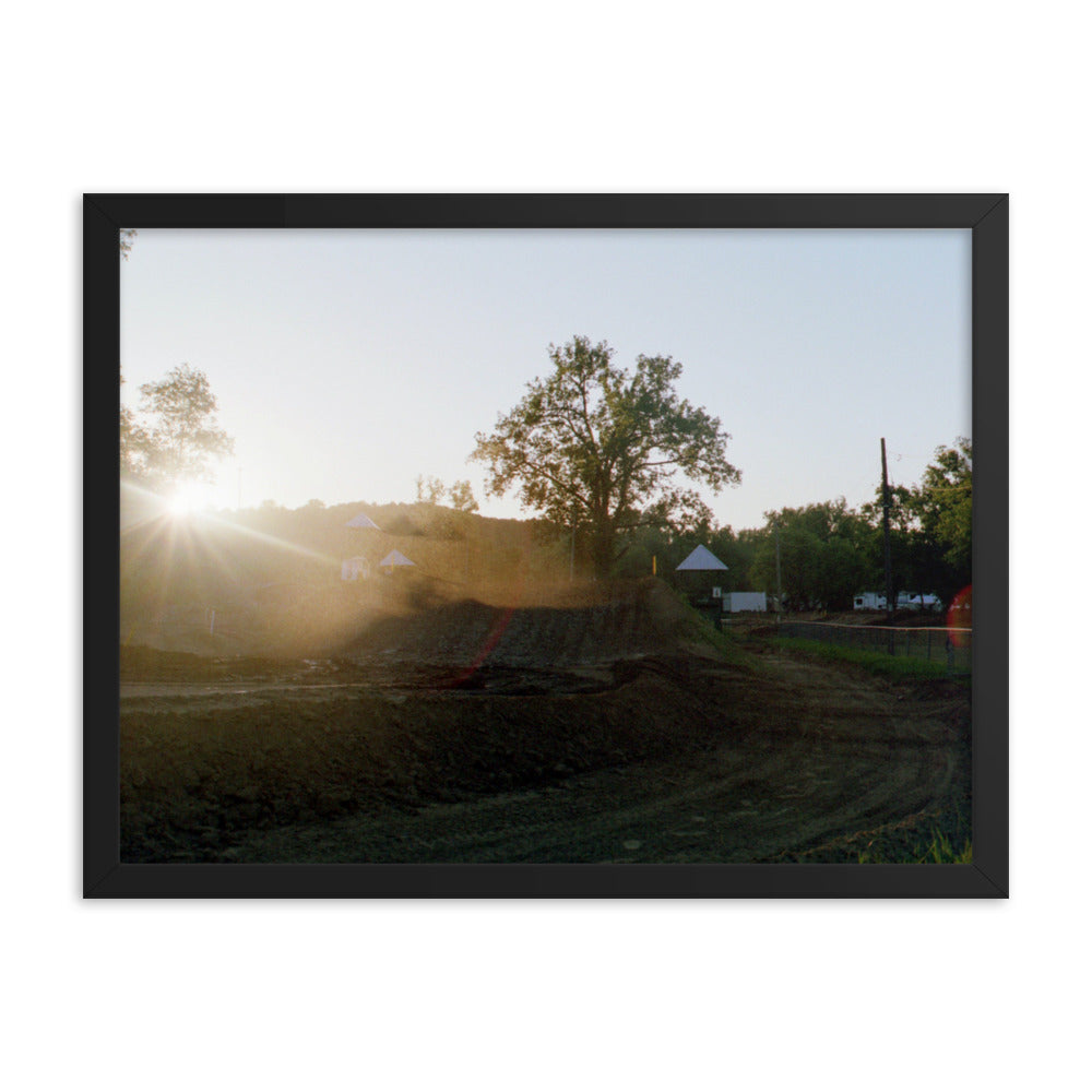 Framed Dirt Bike Sunset Print