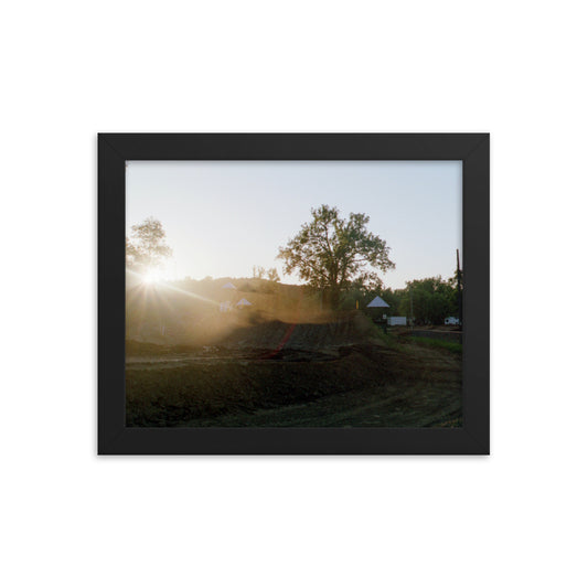 Framed Dirt Bike Sunset Print